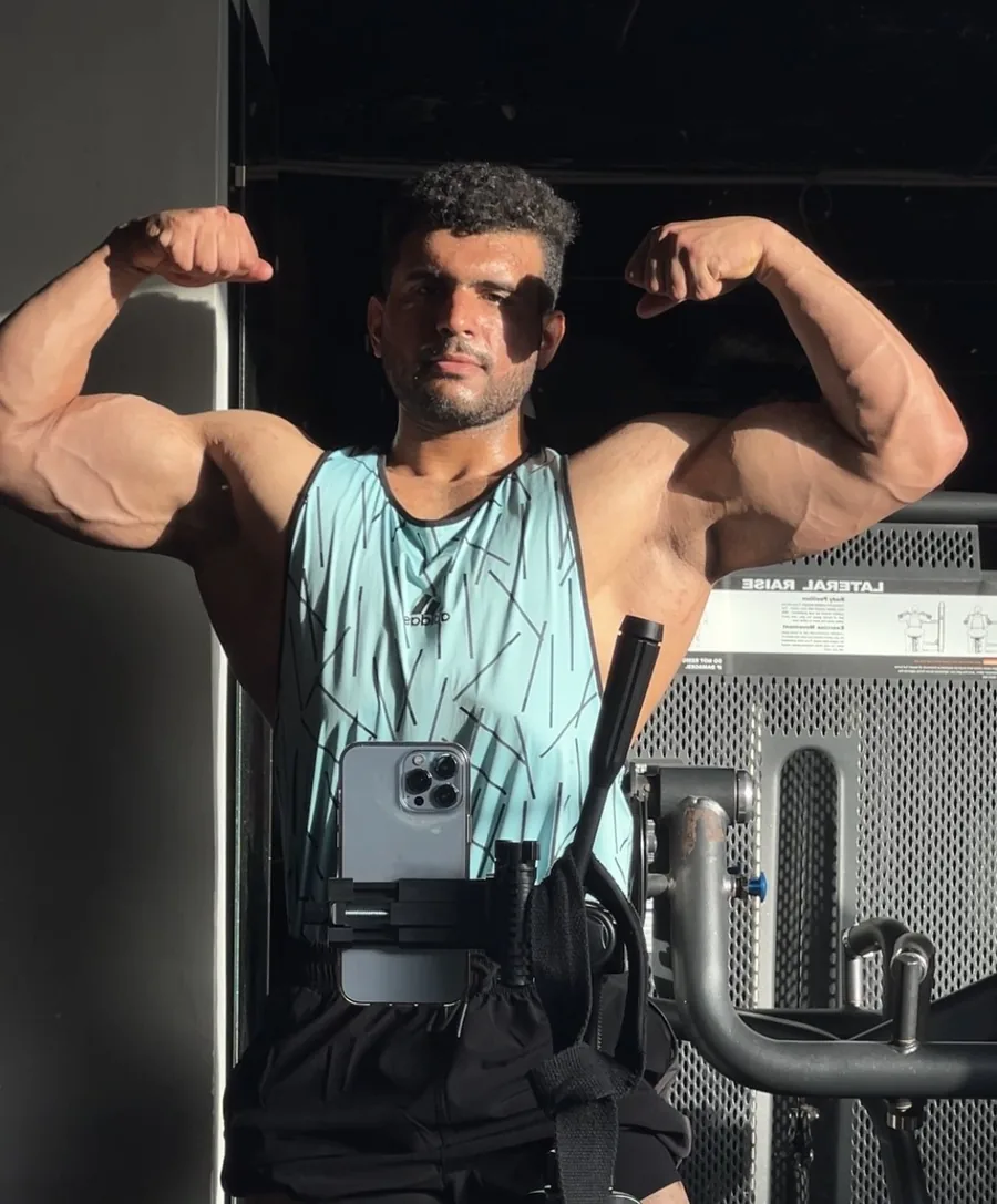 Coach Ahmed Saeed in the gym